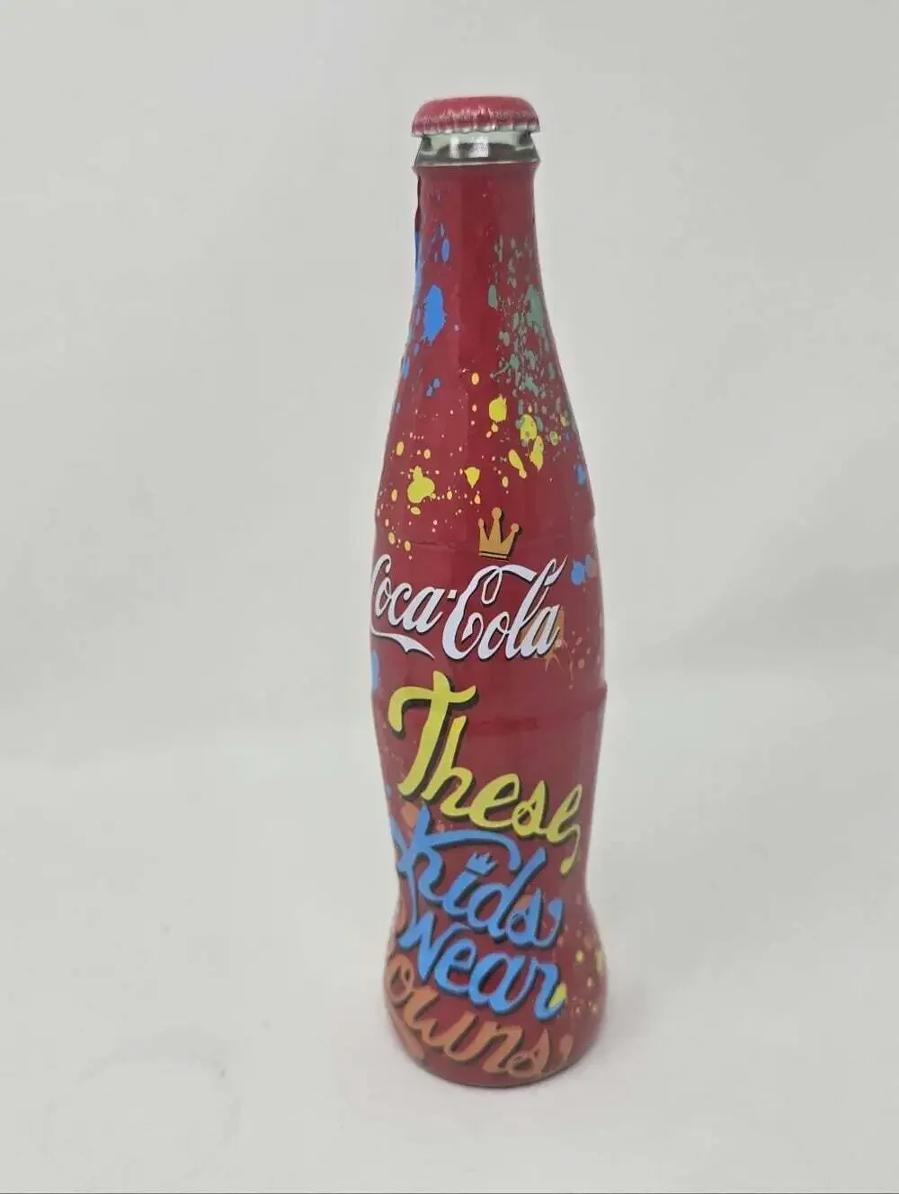 Ltd Edition Coca Cola Glass Bottle These Kids Wear Crowns Band Joe Porter RARE
